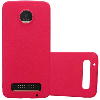 Afbeelding van Cadorabo Hoesje geschikt voor Motorola MOTO Z PLAY in FROST ROOD Beschermhoes gemaakt van flexibel TPU silicone Case Cover