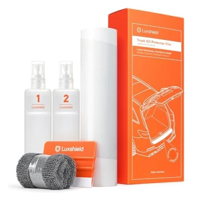Afbeelding van Luxshield laaddrempel beschermingsfolie voor Cupra Leon Sportstourer KL I 2020 2024 bumperbescherming, krasbescherming, lakbeschermingsfolie carbon look zwart