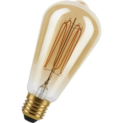 Afbeelding van Bailey Spiraled Rustieklamp ST64 E27 4W 200lm 1900K Goud dimbaar Ø6.4cm