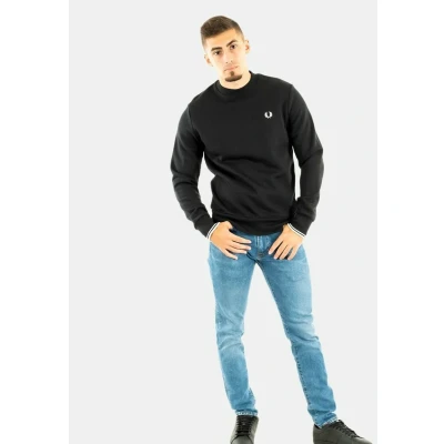 Afbeelding van Fred Perry sweater heren katoen zwart effen