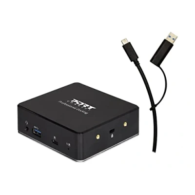 Afbeelding van Port Connect USB C &amp; A Dual Video Docking Station 2 x 2K C/USB 3.0 HDMI GigE 100 Watt