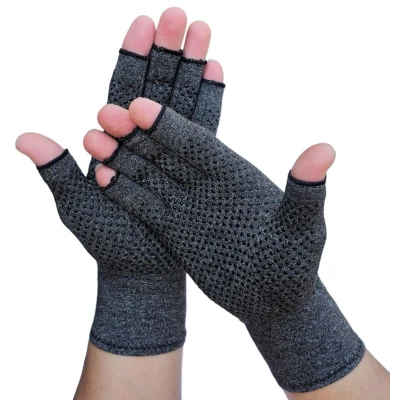 Afbeelding van KANGKA® Reuma Therapeutische Handschoenen Compressie Maat L voor Artrose, Reuma, Artritis, RSI, CTS Unisex Grijs