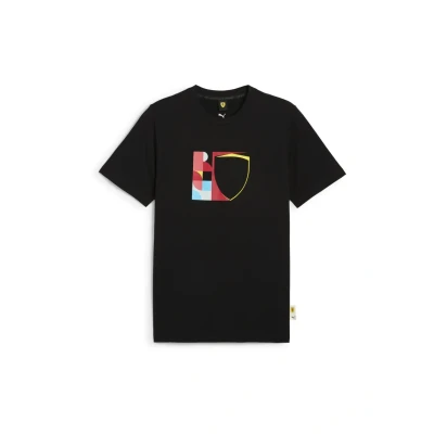 Afbeelding van Puma Scuderia Ferrari RACE BIG Shield Tshirt print, Heren, Maat: Medium, Black