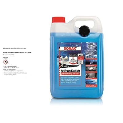 Afbeelding van Sonax AntiFrost&amp;KlarSicht gebruiksklaar tot 20 C (5 liter) is een snelle, streepvrije en effectieve ruitenreiniger voor de winter, art.nr. 03325000