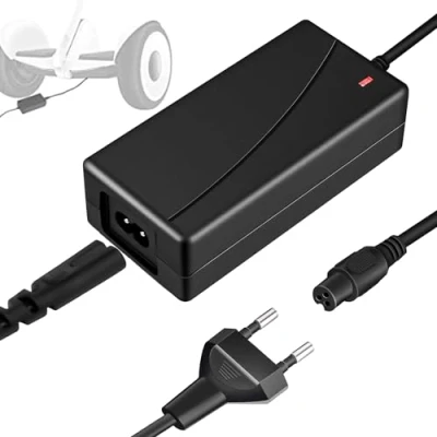 Afbeelding van Vaileal Hoverboard oplaadkabel voor e scooter: 42 V 2 A 3 polige elektrische step, oplader scooter, power netadapter Balance hoverboard, zelfbalancerende smart