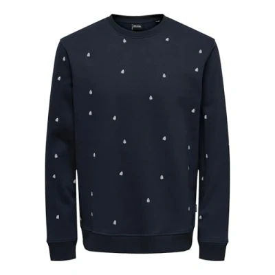 Afbeelding van ONLY &amp; SONS sweater ONSDAVE met all over print dark navy