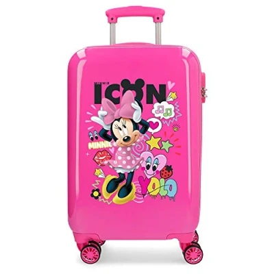 Afbeelding van Disney Enjoy Minnie Icon cabinekoffer, roze, 34 x 55 20 cm, harde schaal, ABS, combinatieslot, liter, 2,6 kg, 4 dubbele wielen, handbagage