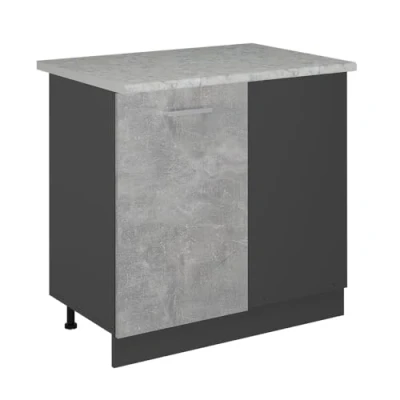 Afbeelding van Vicco Hoekkast R Line, Beton/Antraciet, 86 cm WB Marmer