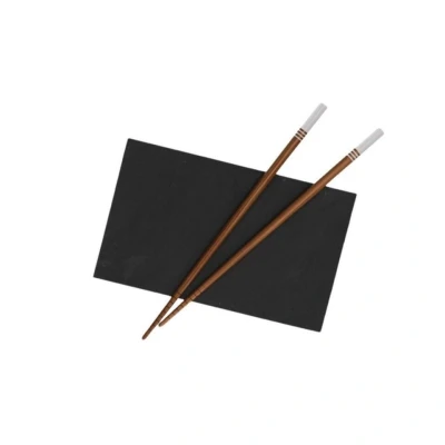 Afbeelding van Cosy &amp; Trendy Serveerplank grijs steen 2 eetstokjes 18 cm