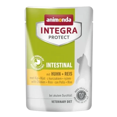 Afbeelding van animonda Integra Protect Intestinal Kattenvoer in zak, nat voer bij diarree of braken, met kip + rijst, 24 x 85 g