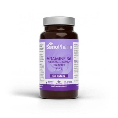 Afbeelding van Sanopharm Vitamine B6 Pyridoxaal 5 fosfaat 30 Mg, 60 tabletten