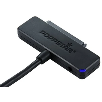 Afbeelding van Poppstar Harde Schijf Adapter met Voeding (USB 3.1 Gen 2 Type C) Sata USB Kabel voor externe Hardeschijven (SSD, HDD, 2,5&quot; en 3,5&quot;) tot 10 gb/s, UASP Support, 1m Kabellengte (Voeding Optioneel)