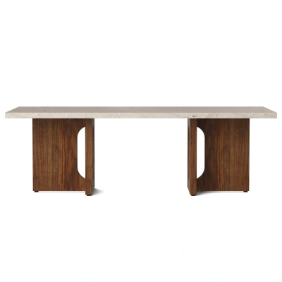 Afbeelding van Audo Copenhagen Androgyne salontafel 120x45 walnoot, Kunis Breccia