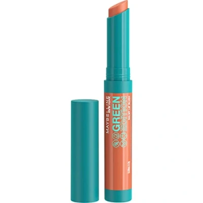 Afbeelding van Maybelline New York verzorgende lippenstift met glanzende afwerking, veganistische formule natuurlijke ingrediënten, Green Edition Balmy Lip Blush, nr. 009 Desert, 1 stuk
