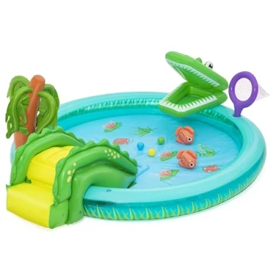 Afbeelding van Bestway Opblaasbare Zwembad Krokodil Speeltuin 224x181x72 cm +2 Jaar Tuin 53166