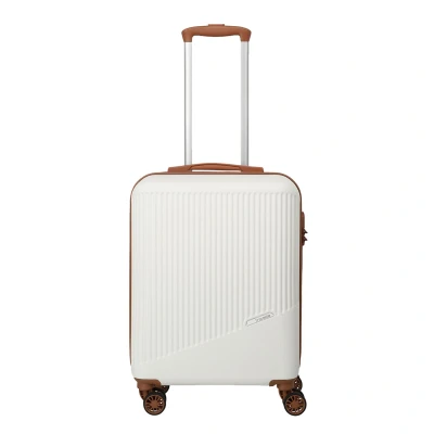 Afbeelding van Travelite Bali 4 Wiel Trolley S White / Cognac Handbagage Koffer