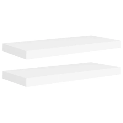 Afbeelding van Wandschappen zwevend 2 st 60x23,5x3,8 cm MDF wit