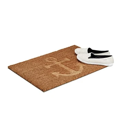Afbeelding van deurmat kokos anker print 60 x 40 cm antislip binnen en buiten