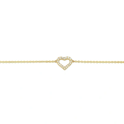 Afbeelding van Geelgouden Armband hart diamant 0.06ct H P1 16 4015982