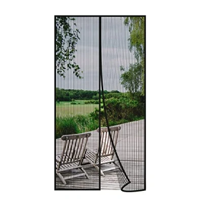 Afbeelding van Risareyi Magnetische Vliegengordijn Deur 60x180cm, Zwart Fijn Dikker Gaas Hordeur Magneet voor Balkondeur, Sluit Automatisch, Houd Insecten Buiten, met Sterk Plakband