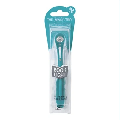 Afbeelding van IF Really Tiny Book Light (Blue) Compact Reading Lights for Books in Bed Flexible Clip On A Great Lamp with Batteries Included