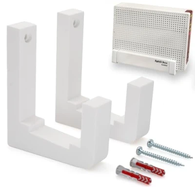 Afbeelding van Wandhouder voor FritzBox 6690 kabel 6590 6591 AVM kabelkabel twee stuks incl. bevestigingsmateriaal