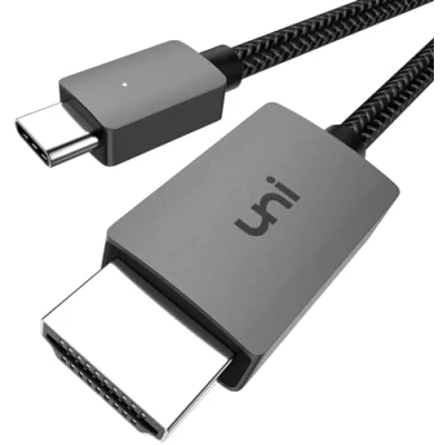 Afbeelding van uni USB C naar HDMI kabel 4K UHD (Thunderbolt 4/3) Type voor thuisbioscoop/werk [gevlochten, duurzaam] iPhone 15 Pro, MacBook Air/Pro, iPad Samsung S23/S10, Chromebook, TV enz.