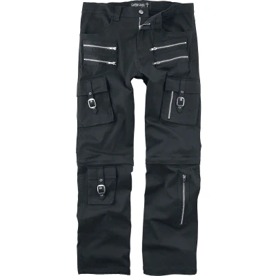 Afbeelding van Gothicana Zwarte broek met afneembare pijpen Mannen W34L34