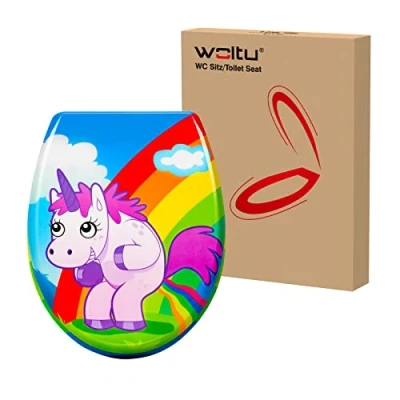 Afbeelding van WOLTU WS2560 WC bril Toiletbril in Duroplast met scharnier,WC deksel hoes afdekking softclose mechanisme