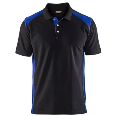 Afbeelding van Blaklader polo pique 3324 1050 zwart/korenblauw mt L