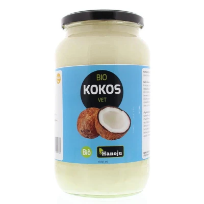 Afbeelding van Hanoju Kokosolie Geurloos Glasfles Bio 1000ml