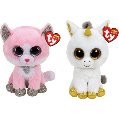 Afbeelding van Ty Knuffel Beanie Buddy Fiona Pink Cat &amp; Pegasus Unicorn