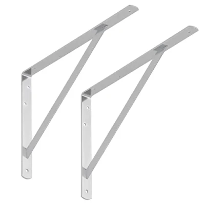 Afbeelding van SOTECH set van 2 Legbordbeugels (400 x 275 30 mm, gegalvaniseerd, gepoedercoat), met dwarsbalk voor stabilisatie
