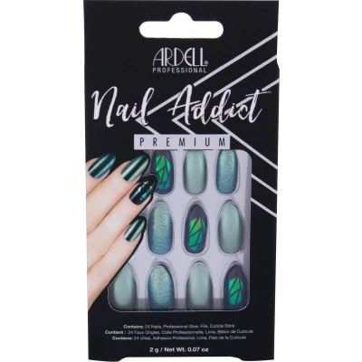 Afbeelding van Kunstnagels Ardell Nail Addict Green Glitter Chrome (24 pcs)