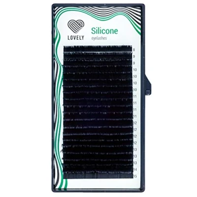 Afbeelding van LOVELY Siliconen individuele wimpers voor wimperverlenging, zwart, wimperextensies met C, D L, M buiging, enkele wimperverlenging 16 rijen, C dikte: 0,10 mm, lengte: mix box