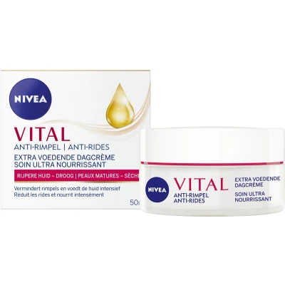 Afbeelding van NIVEA VITAL Anti Rimpel Extra Voedende Dagcrème Rijpe en droge huid SPF 15 Met arganolie calcium 50 ml