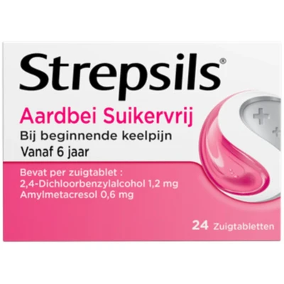 Afbeelding van Strepsils Zuigtablet met Aardbei Suikervrij