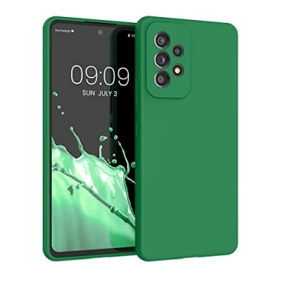Afbeelding van kwmobile telefoonhoesje geschikt voor Samsung Galaxy A53 5G Hoesje met siliconen coating Smartphone case in elfengroen