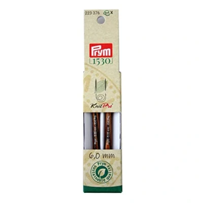 Afbeelding van Prym rondbreinaalden punten NATURAL gekleurd kort 8,7 cm 6,00 mm rondbreinaald, hout, veelkleurig, 6,0