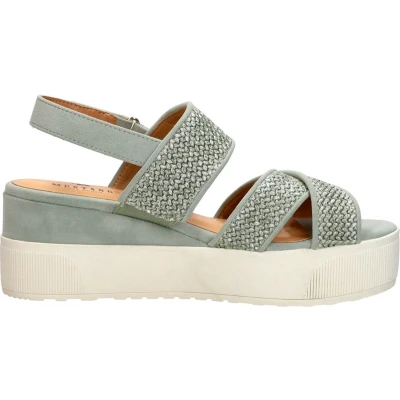 Afbeelding van Mustang Sandalen met plateauzool, Dames, Maat: 38, Groen Kunststof
