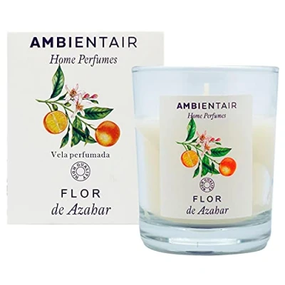 Afbeelding van Ambientair Home Perfume Geurkaars, oranjebloesem, geurkaars voor thuis, aromatherapie, kaars in glas, binnen, brandduur 30 uur