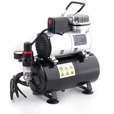 Afbeelding van Timbertech Professionele piston airbrush compressor met motor afkoelende ventilator ABPST08