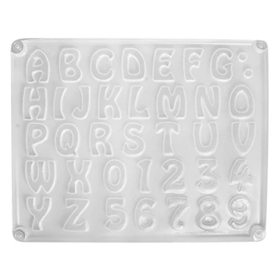 Afbeelding van Rayher Gietvorm: Letters/Nummers, 37 Motieven, 2 3 cm, Maat: 23,2x18,3cm, Wit