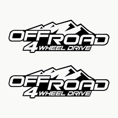 Afbeelding van Autodomy Stickers 4 x All Terrain Off Road Wiel Drive 2 stuks voor de auto (zwart)