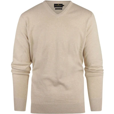 Afbeelding van Steppin&#039; Out Trui Cashmere V hals Ecru Maat 3XL Heren Pullovers