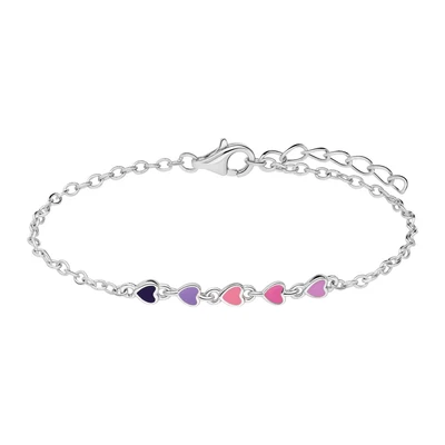Afbeelding van Lucardi Sieraden lila / fuchsia lichtroze zwart zilver