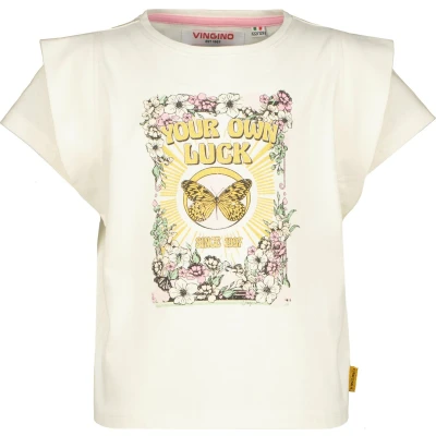 Afbeelding van Vingino Hannet Tshirt print voor kinderen, Maat: 116, Macroon white