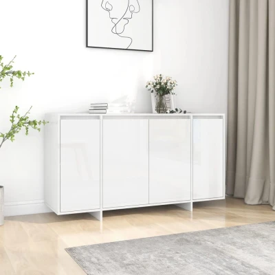 Afbeelding van Dressoir 135x41x75 cm spaanplaat hoogglans wit