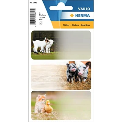 Afbeelding van Herma Sticker naam speelgoed, kleur boerderijdieren, 76 x 35 mm, 1882