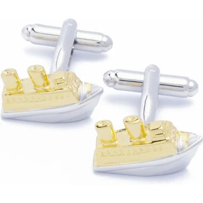 Afbeelding van Manchetknopen Boot Schip Zilver en Goud